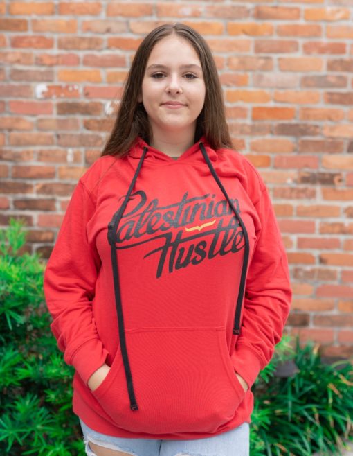 French Terry Pullover Hoodie Line | Red Hoodie | Palestinian Hustle